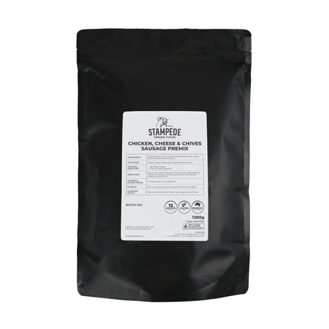 STAMPEDE SIGNATURE CHICKEN, CHEESE & CHIVES SAUSAGE PREMIX 1380G