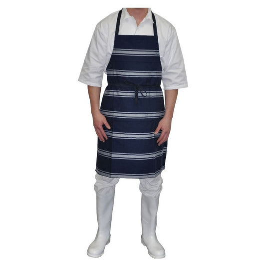 Butchers Apron - Full Length Blue/White