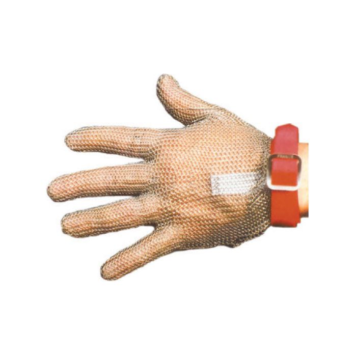 Chain Mesh Glove Wrist Length Med - Red